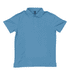 A blue polo shirt with a collar and a logo on the front. The shirt has a classic cut and short sleeves.
