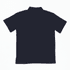 A navy polo shirt featuring a collar and short sleeves, with a logo on the back.