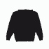 A black hooded sweatshirt with a drawstring and long sleeves. The back view shows a simple design.