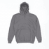 A grey hoodie featuring a front pouch pocket and a drawstring hood, with a simple design and no visible branding.