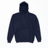 A navy blue hooded sweatshirt with a front pocket and drawstring closures. It has a simple, unadorned design.