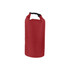 A red Oxford cloth dry bag with a securing clip at the top. It features a textured surface and a rounded shape.
