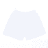 A pair of white shorts with an elastic waistband and a logo on the front.