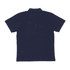 A dark navy women's polo shirt with a classic collar and short sleeves, featuring a branding logo.