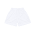 White shorts featuring an elastic waistband and a logo. Ideal for active wear and sports activities.