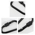 A black D-shaped screw lock keychain with a textured grip and a locking mechanism. Features a logo on the side.