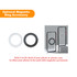 A magnetic ring accessory in white and black, designed to attach to phone cases for magnetic use.