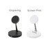 A black and a white MagSafe 2-in-1 wireless charger on a flat surface, each with a circular charging pad.