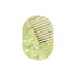 A portable green acetate hair comb with a mirror, featuring a textured design and a compact shape.