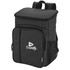 A charcoal cooler backpack featuring a front pocket and mesh side pockets. Includes a logo on the front.