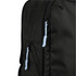 A black packing cube with blue zipper pulls, showcasing a close-up of the zippered compartment.