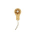 A flower-shaped facial cleansing brush with a wooden handle and cream-coloured bristles, featuring a hanging rope.