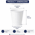 A single walled white paper cup with dimensions: top diameter 9 cm, bottom diameter 6 cm, height 11.2 cm. Features a logo.
