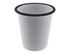 A drink bottle featuring a white enamel body with a black rim. It has a simple, sleek design.