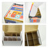 A multi-compartment blind box in vibrant colours with a logo, featuring sections for organisation.
