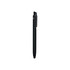 A black NFC touchscreen ballpoint pen with a sleek design and a clip. It features a logo on its body.