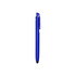 A blue NFC touchscreen ballpoint pen with a sleek design and a clip for easy attachment. It features a logo.
