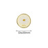 A round pin badge featuring a white daisy design on a yellow background, with a gold rim. Diameter of 30mm.