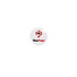 A round, white sticker featuring a red and black logo and the word "NinePoint" in black and red.