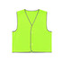 A bright yellow safety vest with reflective trim and a Velcro placket, designed for high visibility.