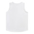 A white youth active tank top with a round neckline and a smooth, minimal design. It features branding on the label.