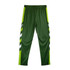 Custom men's active pants in green with white and bright green accents, featuring branding on the side.