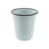 A light green enamel tumbler with a dark rim, 300ml capacity and 9cm height. It features a logo on the surface.