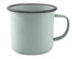 A light green enamel mug with a dark rim, featuring a handle. Holds 500ml and has a smooth interior finish.
