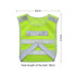 A hi-vis reflective adjustable safety vest in bright yellow with silver reflective strips and adjustable straps.