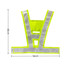 A bright yellow reflective safety vest featuring adjustable straps and a logo. Measures 56cm in width and 48cm in height.