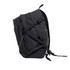 A black Brighton Backpack featuring multiple compartments and adjustable straps, with a logo on the front.