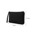 A black neoprene cosmetic bag with a handle and zip closure, measuring 20cm by 12.5cm.