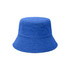 A blue reversible bucket hat made from a soft dual-material fabric, featuring a simple design without visible logos.