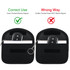 A black Faraday RFID blocking key pouch with two compartments, featuring a key fob placed inside each pocket.