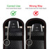 A carbon fibre Faraday key pouch in black with red stitching, featuring inner and outer pockets for signal blocking.