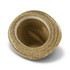 A Panama straw hat crafted from light brown straw, featuring a wide brim and a textured woven design.