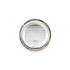 A clear can filled with assorted jelly beans in vibrant colours, featuring a textured silver lid.