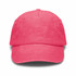 A vintage washed cap in a vibrant pink colour with a curved brim and an adjustable strap at the back.