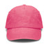 A vintage washed cap in a vibrant pink colour, featuring a logo on the front and a curved brim.