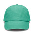 A vintage washed cap in a vibrant turquoise colour, featuring six panels and a logo.