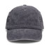 A vintage washed cap in a dark grey colour with an adjustable strap and a logo on the front.