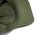 A vintage washed cap in olive green with a curved brim and stitched detailing, featuring a logo on the front.
