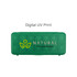 A green 7-day pill organiser with compartments, featuring a logo on the front.