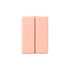 A folding pills box in a soft pink colour with seven compartments and a logo on the surface.
