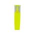 A highlighter in a sleek, bright yellow container with a transparent lid, featuring a branding logo.