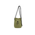 A lightweight shoulder bag in olive green with a black adjustable strap and a drawstring closure.