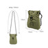 A lightweight shoulder phone bag in olive green with a drawstring closure and a shoulder strap. Features a logo.