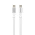 A white 100W charging cable with silver connectors on both ends, featuring a flexible design.