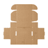 A brown cardboard die-cut packaging box with a locking lid, measuring 12.5×9.7×4.7 cm.