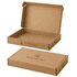A brown die-cut packaging box with a locking lid, featuring an embossed logo on the surface.